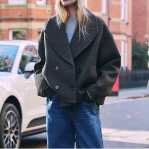 Zara Oversized Gray Pea Coat